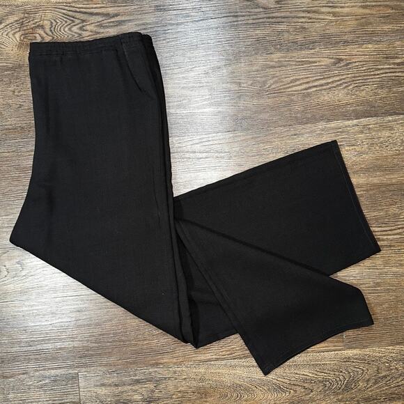 *SOLD*Ladies DUSAN Wool Trousers Pants Pull On Elastic Italy XL Dark - Picture 2 of 10